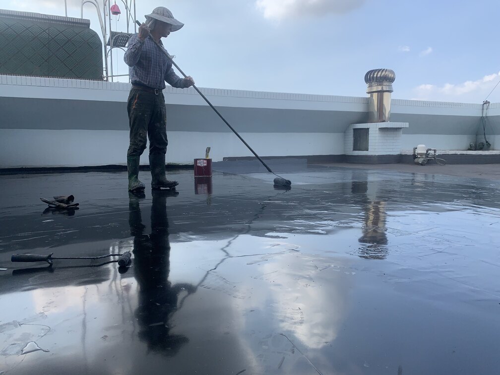 屋頂PU防水 - 施工中