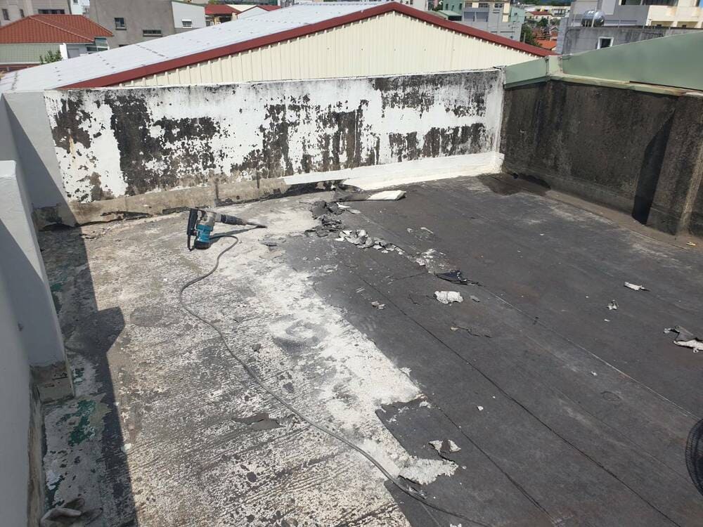 【高雄屋頂防水】樓頂地板防水隔熱施工前後